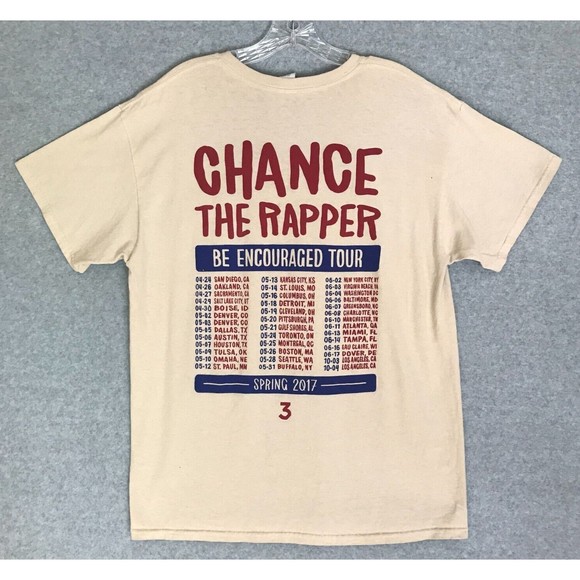 Gildan Other - Chance The Rapper Shirt Mens Large 2017 Be Encouraged Tour Tee Tan Short Sleeve